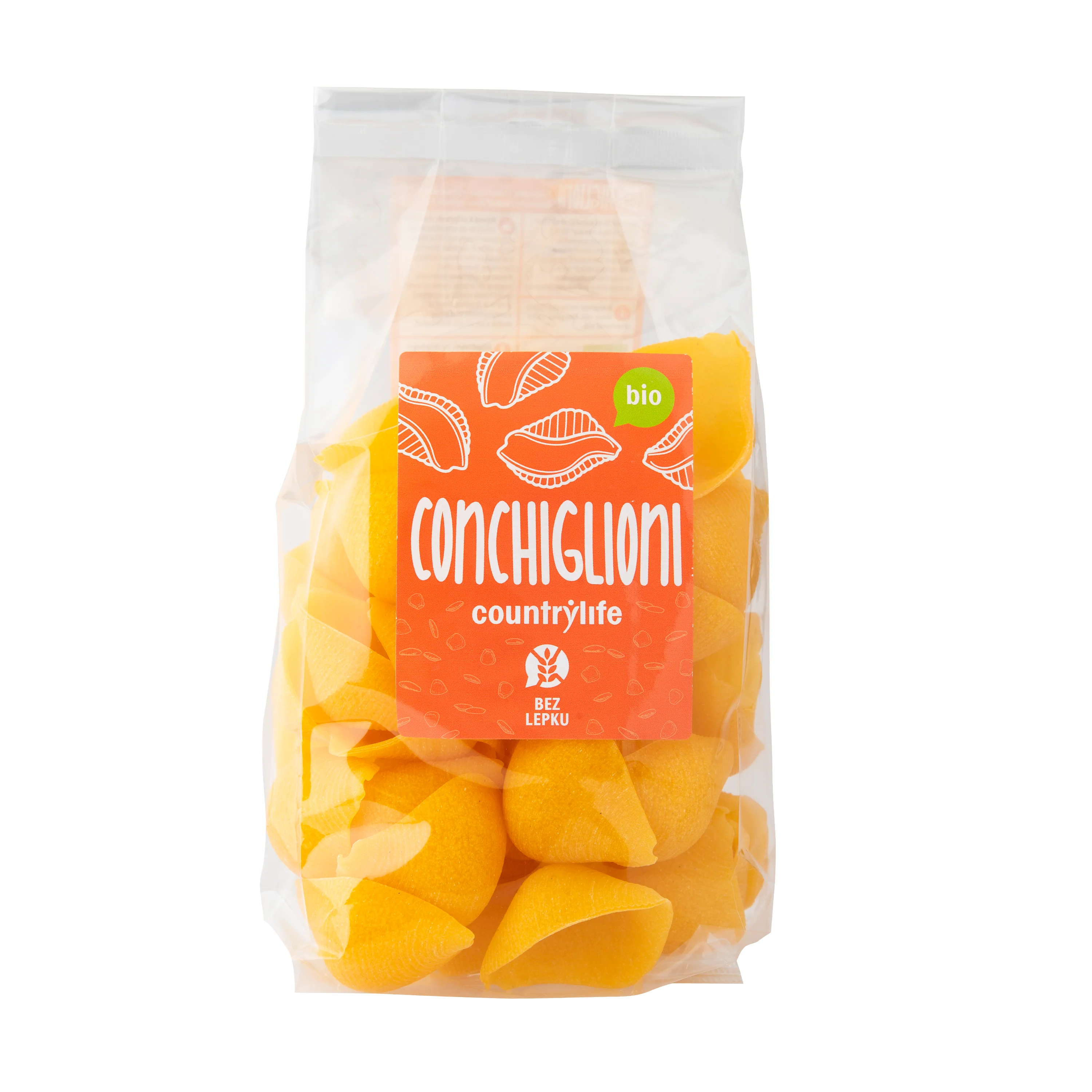 Těstoviny conchiglioni kukuřično-rýžové 300 g BIO   COUNTRY LIFE
