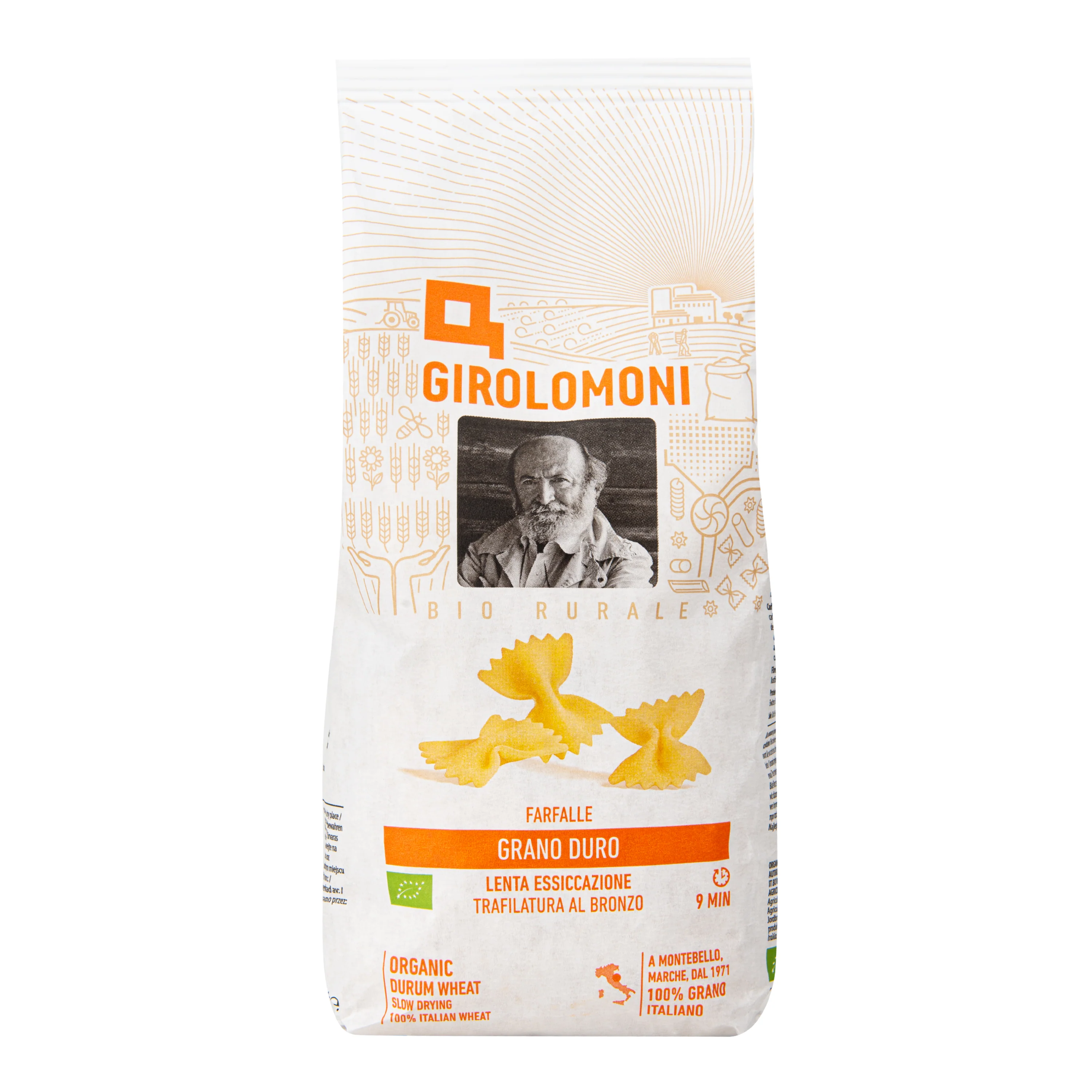 Těstoviny farfalle semolinové 500 g BIO GIROLOMONI