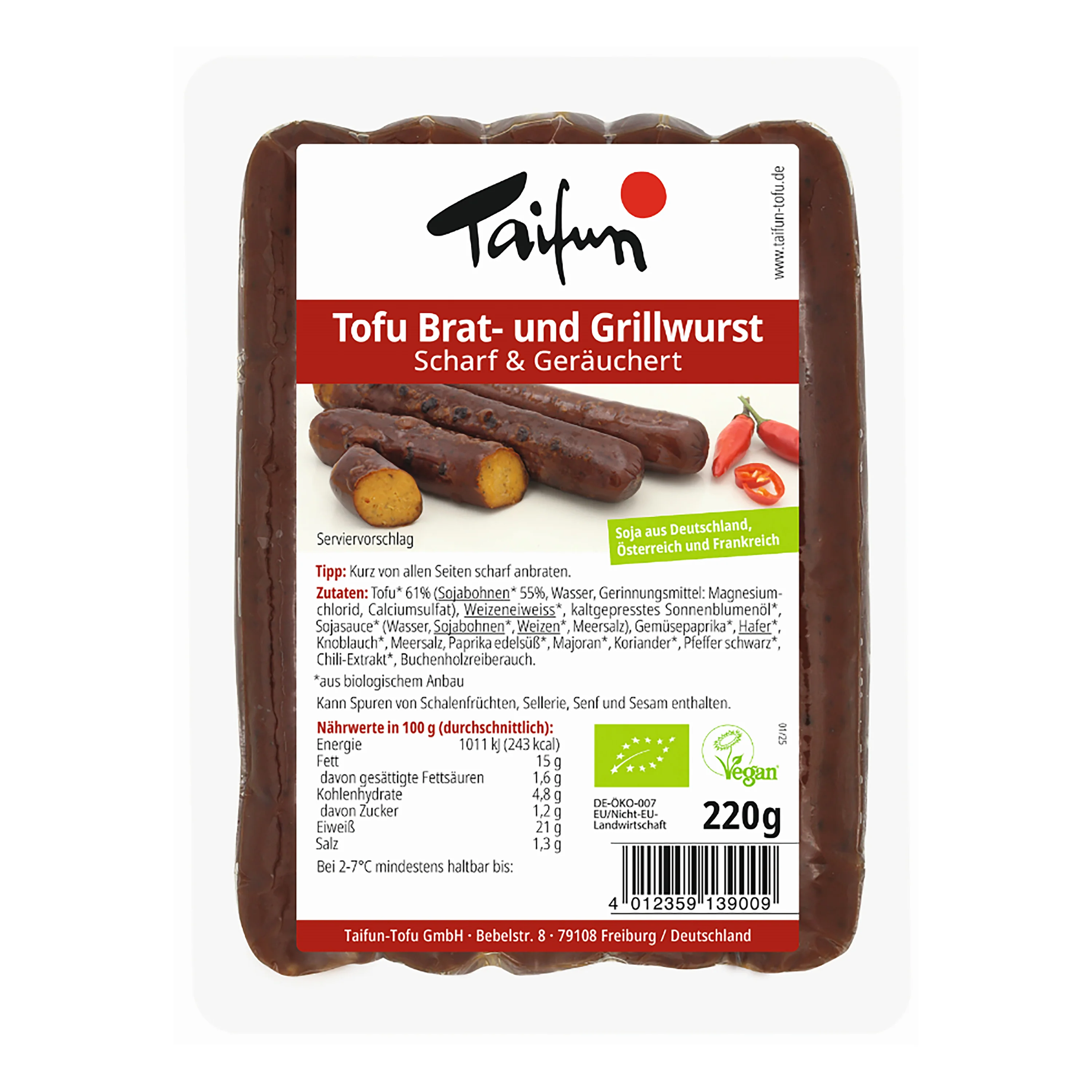 Tofu alternativa klobásy pikantní uzená 220 g BIO TAIFUN