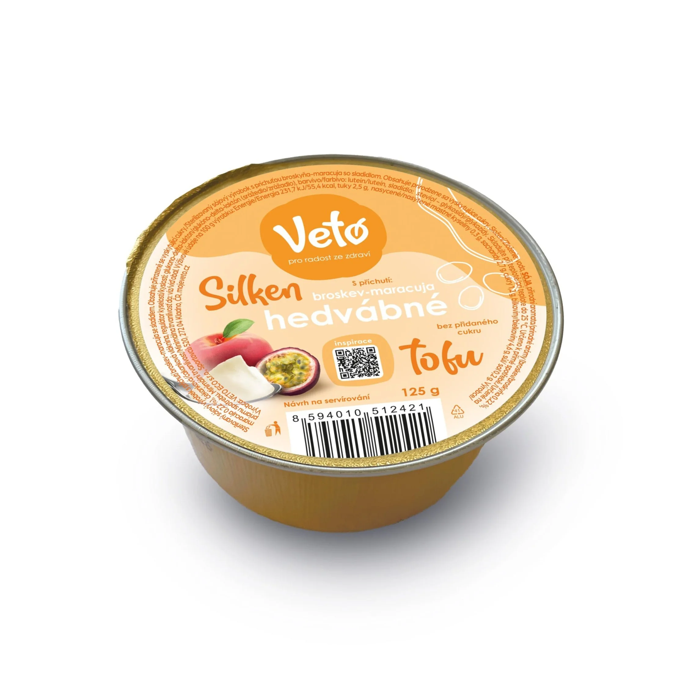 Veto Eco Tofu hedvábné s příchutí broskev a maracuja (125 g)