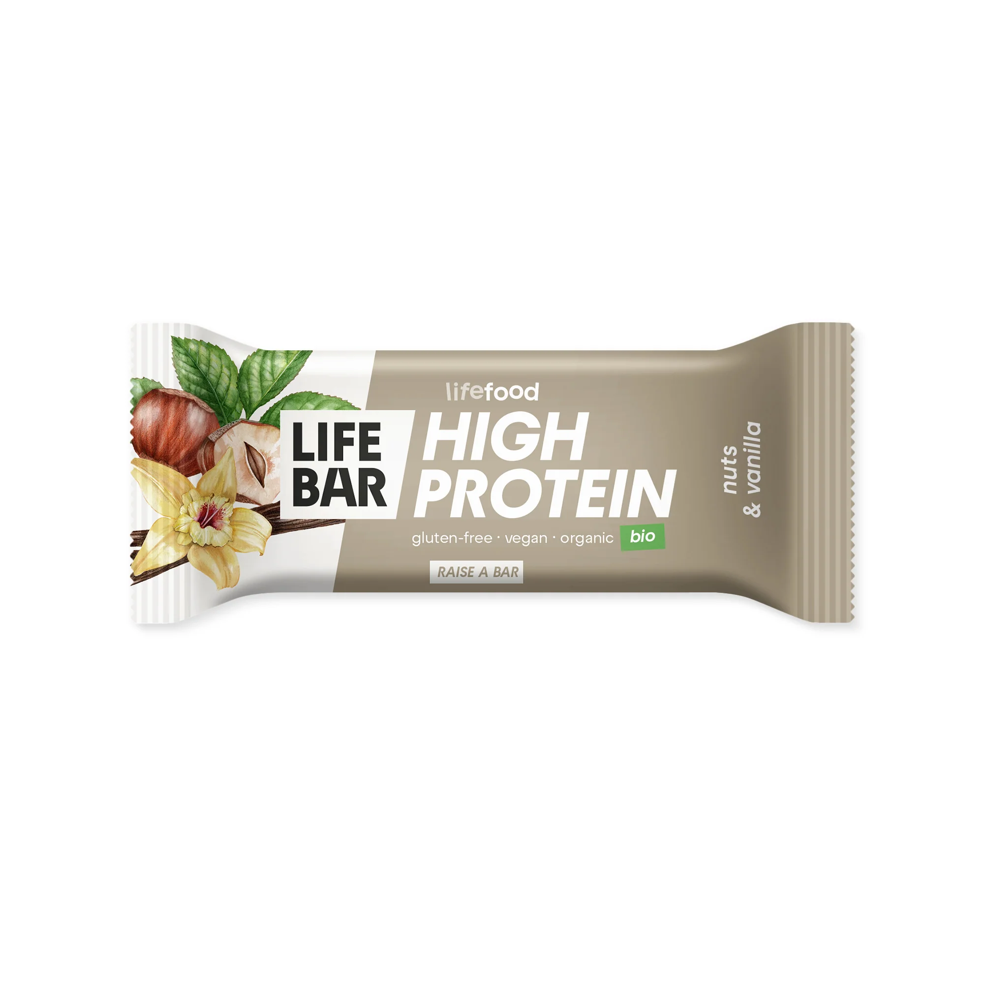 Lifefood Tyčinka Lifebar proteinová s ořechy a vanilkou BIO (40 g)