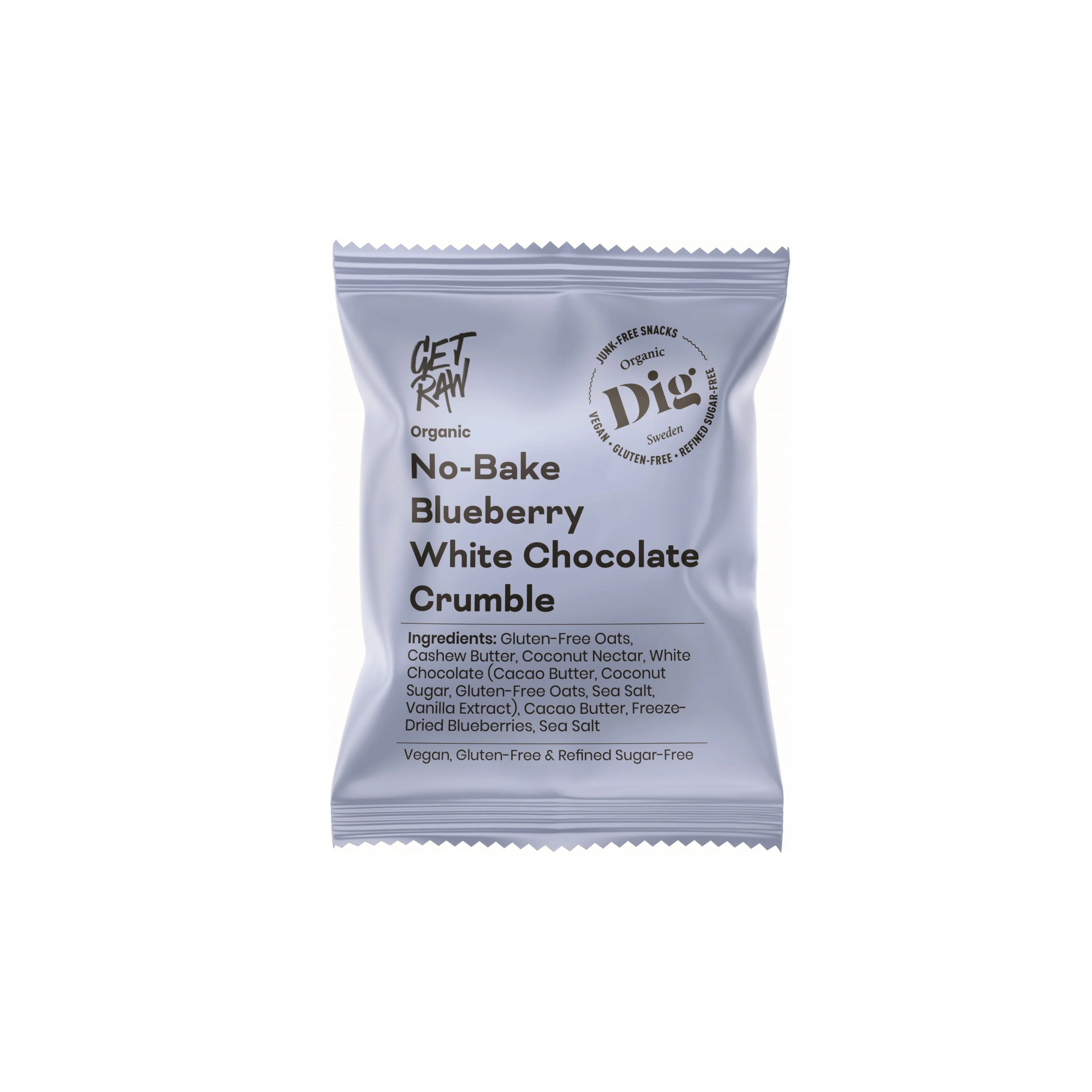 No-Bake Tyčinka ovesná nepečená s bílou čokoládou a borůvkami BIO (35 g)
