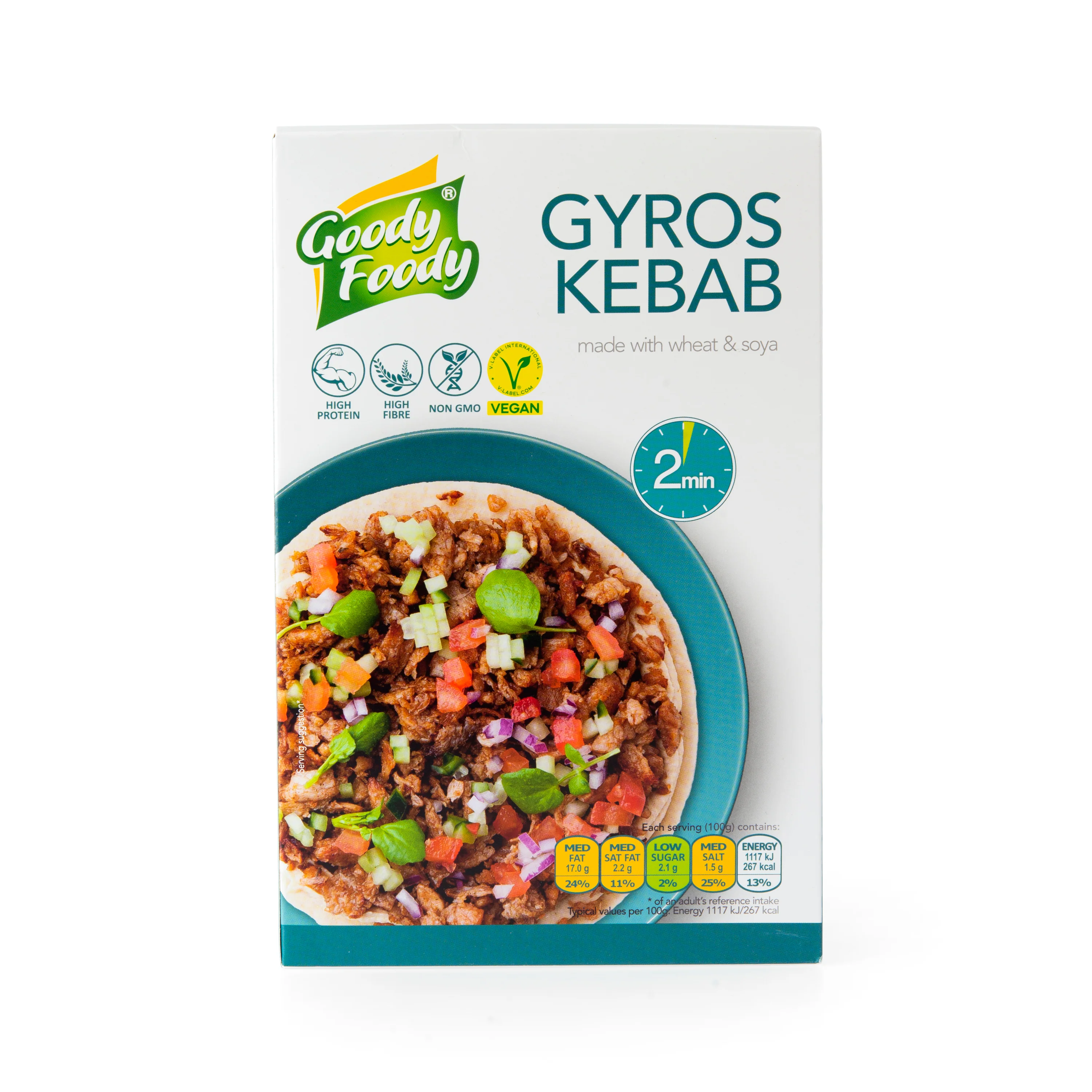 Veganská alternativa gyros & kebab 150 g GOODY FOODY