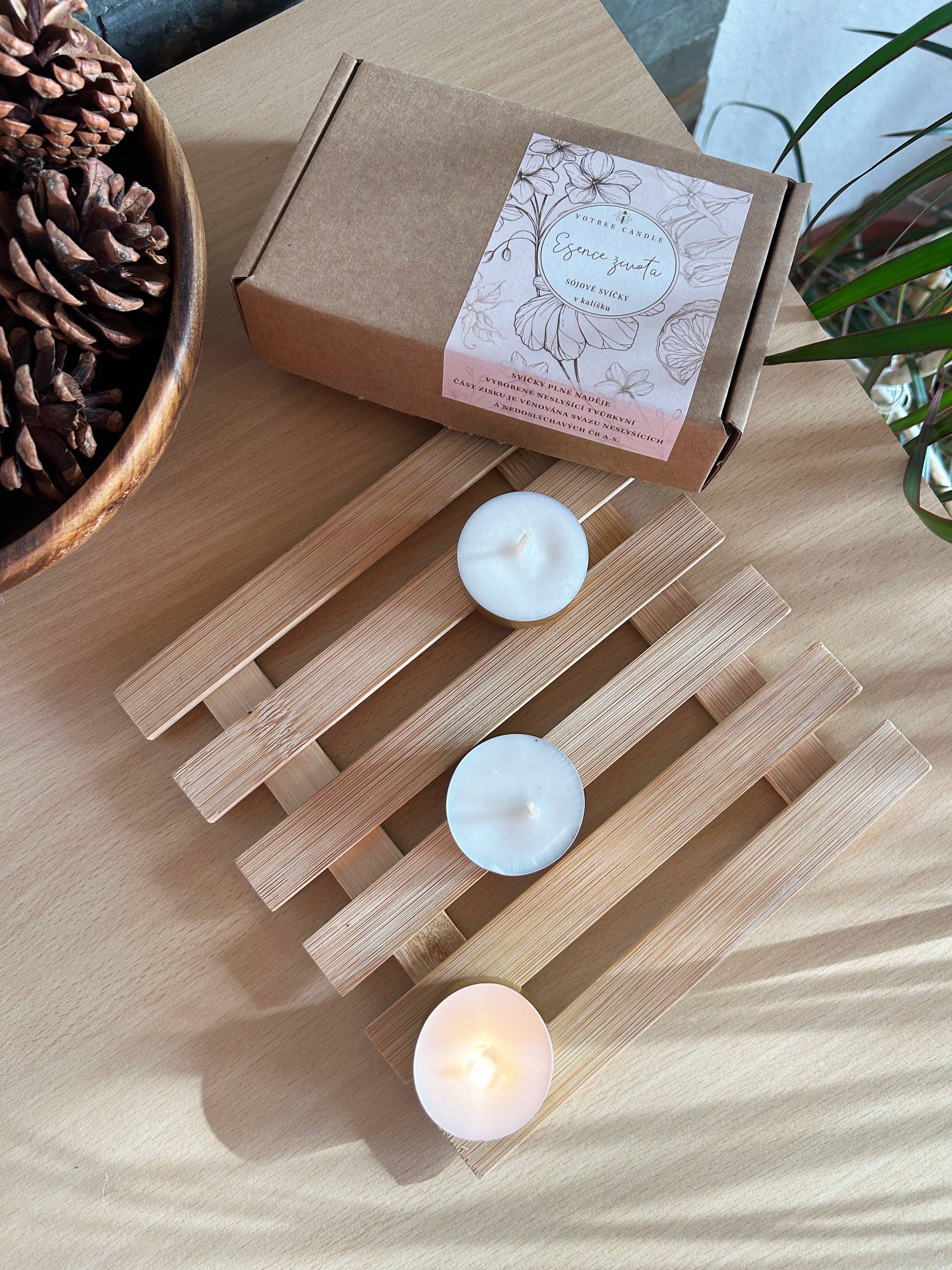 VonTree Candle Sada čajových svíček ze sójového vosku - bez vůně (6 ks) - Image 4