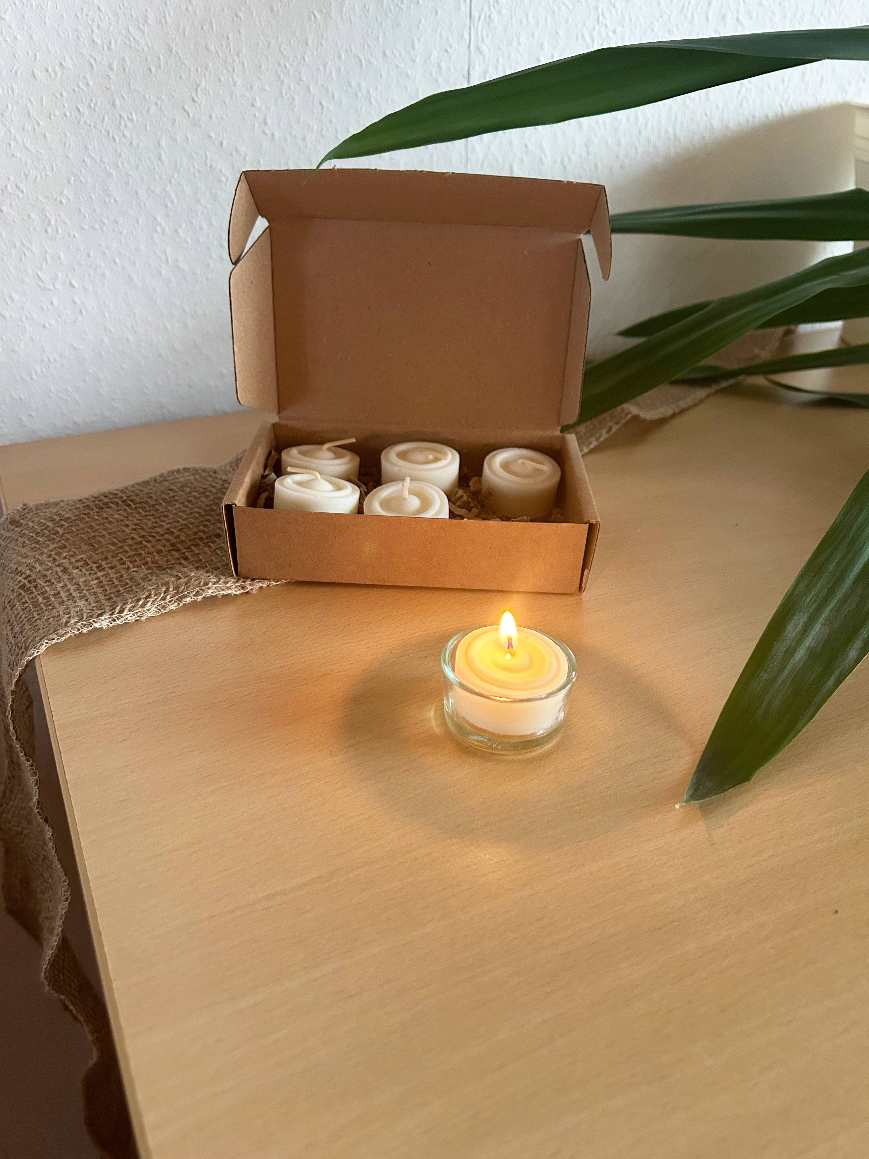 VonTree Candle Sada čajových svíček ze sójového vosku bez vůně - bezobalová (6 ks) - Image 4