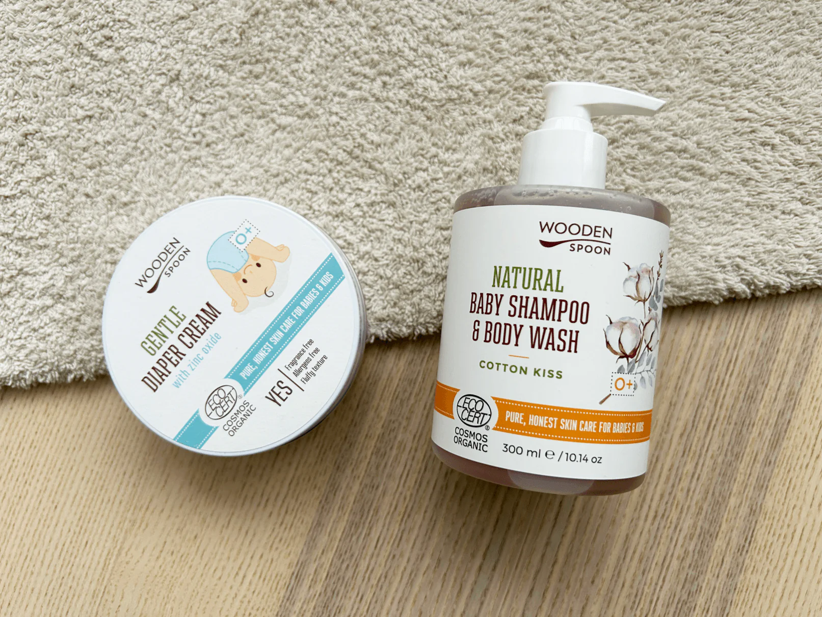 Wooden Spoon Dětský sprchový gel a šampon na vlasy 2v1 Cotton Kiss BIO (300 ml) - Image 3