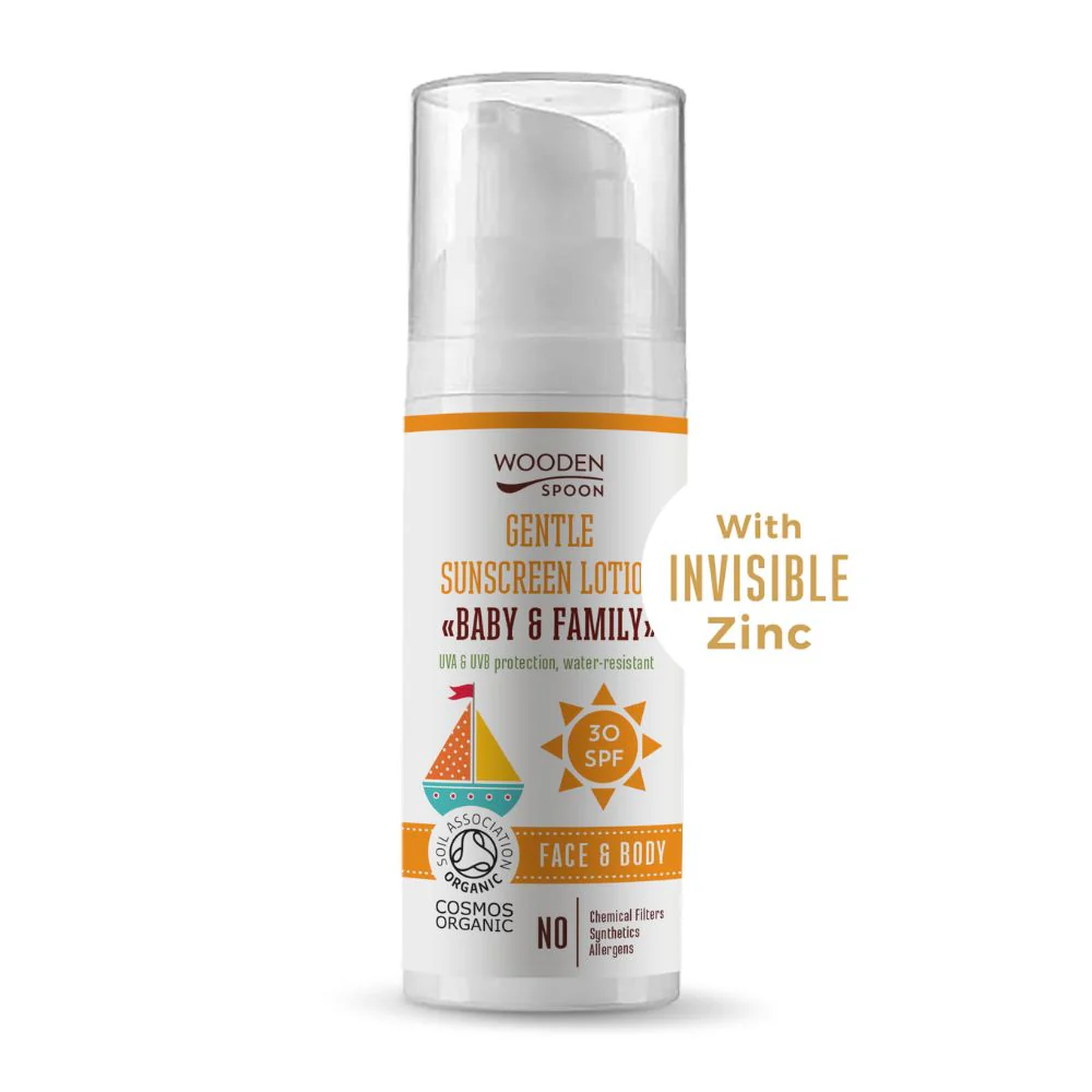 Wooden Spoon Opalovací tělové mléko Baby & Family SPF 30 BIO (50 ml) - Image 2