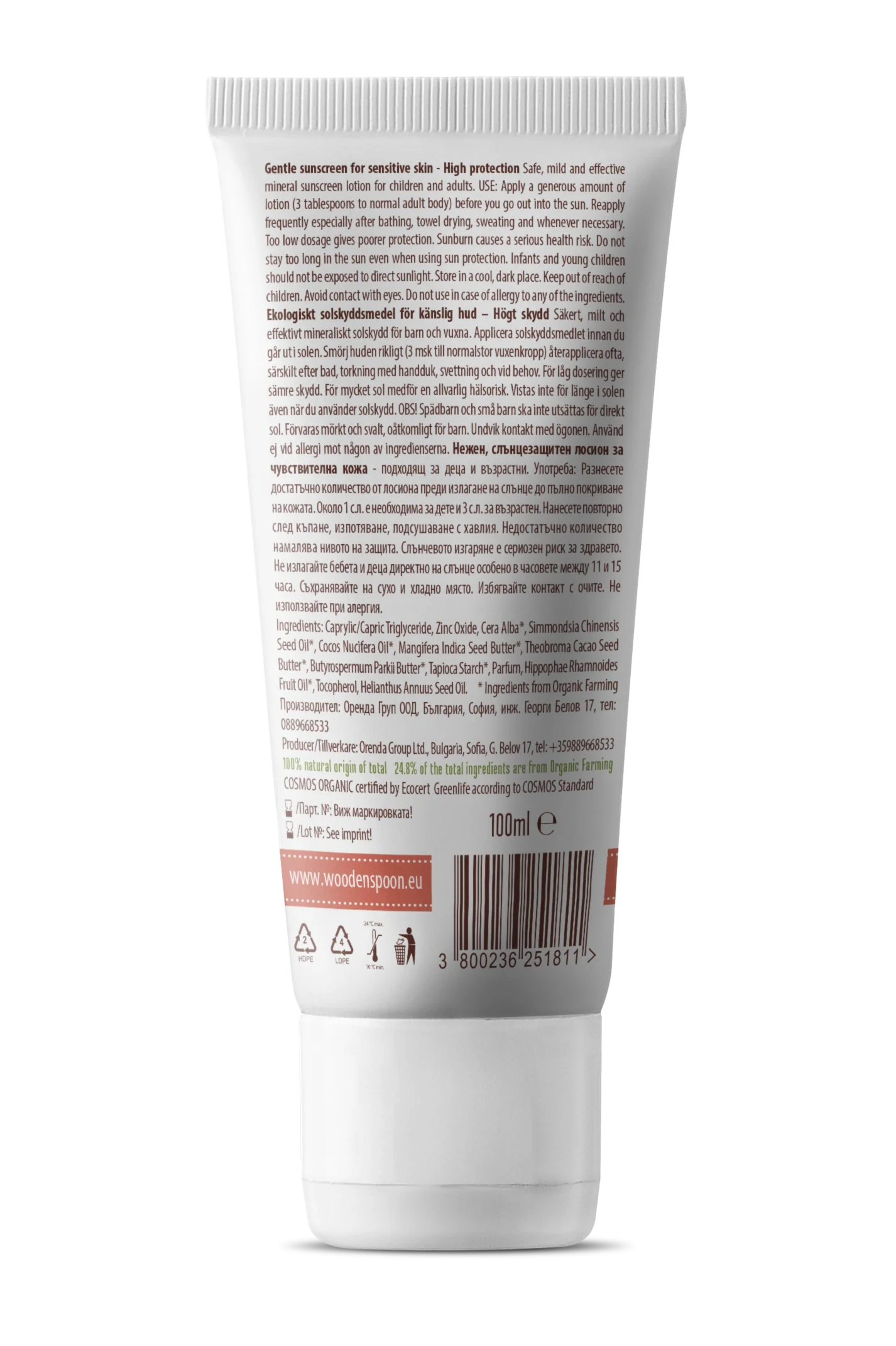 Wooden Spoon Opalovací tělové mléko Mango Baby & Family SPF 50 BIO - Image 3