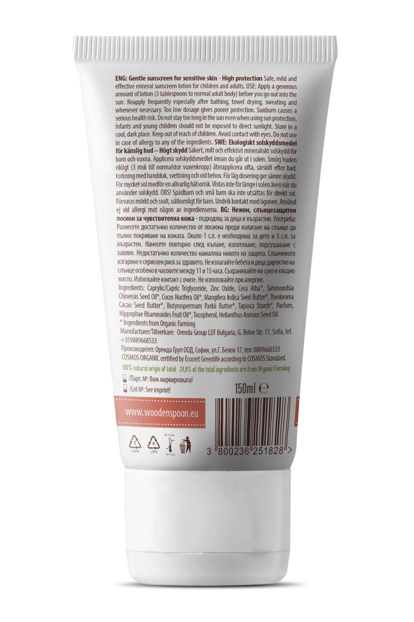 Wooden Spoon Opalovací tělové mléko Mango Baby & Family SPF 50 BIO - Image 4