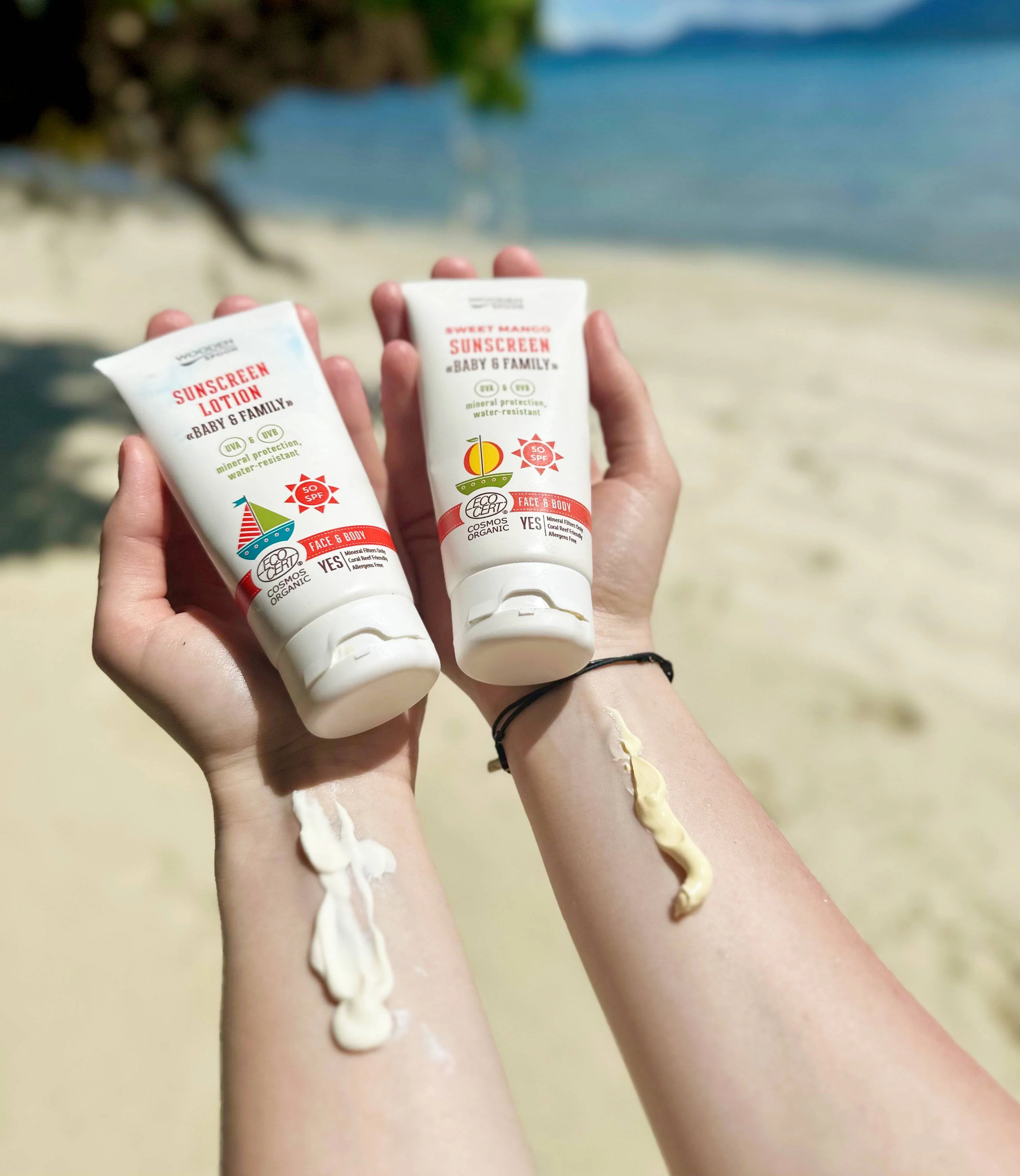 Wooden Spoon Opalovací tělové mléko Mango Baby & Family SPF 50 BIO - Image 6