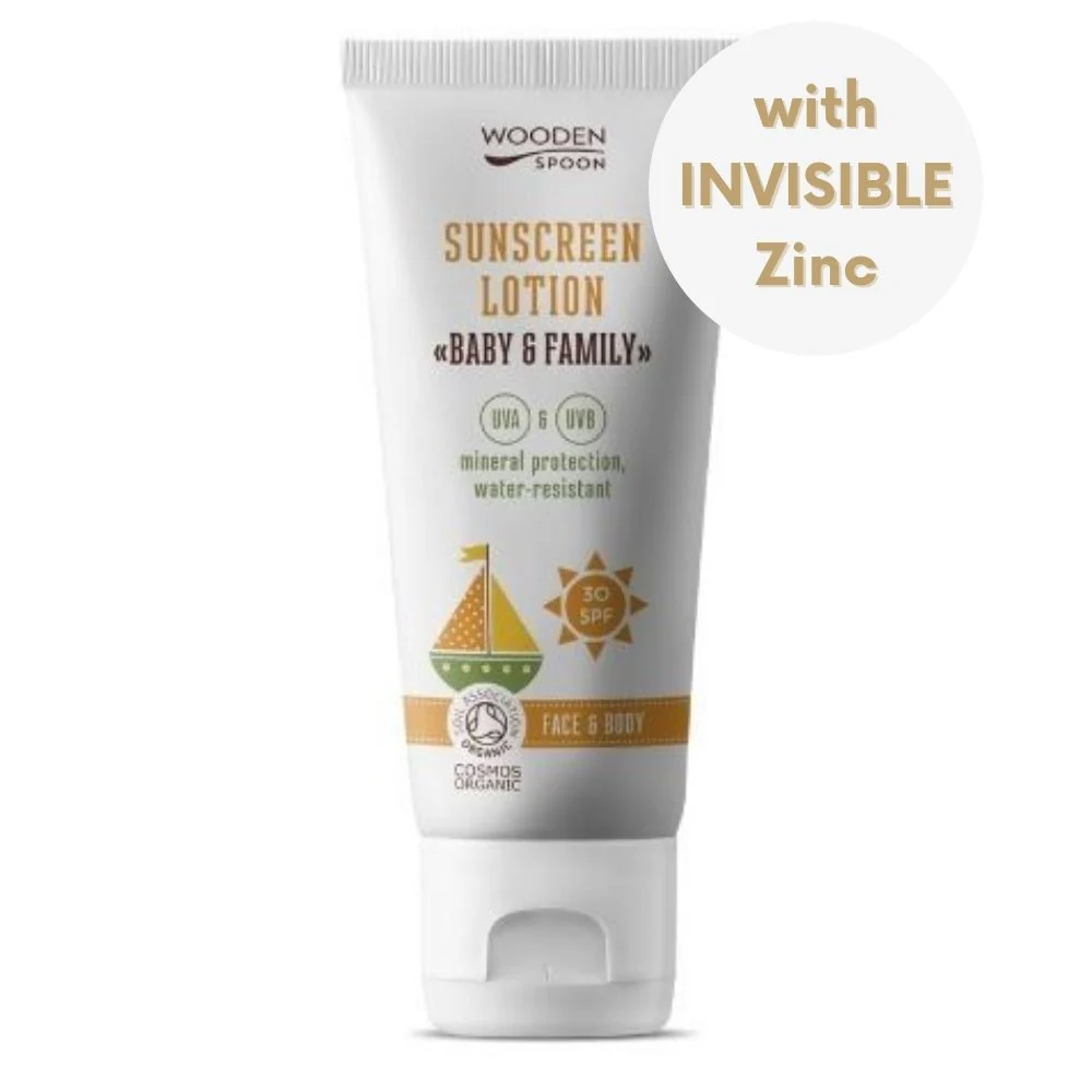 Wooden Spoon Opalovací tělové mléko v tubě Baby & Family SPF 30 BIO - Image 3