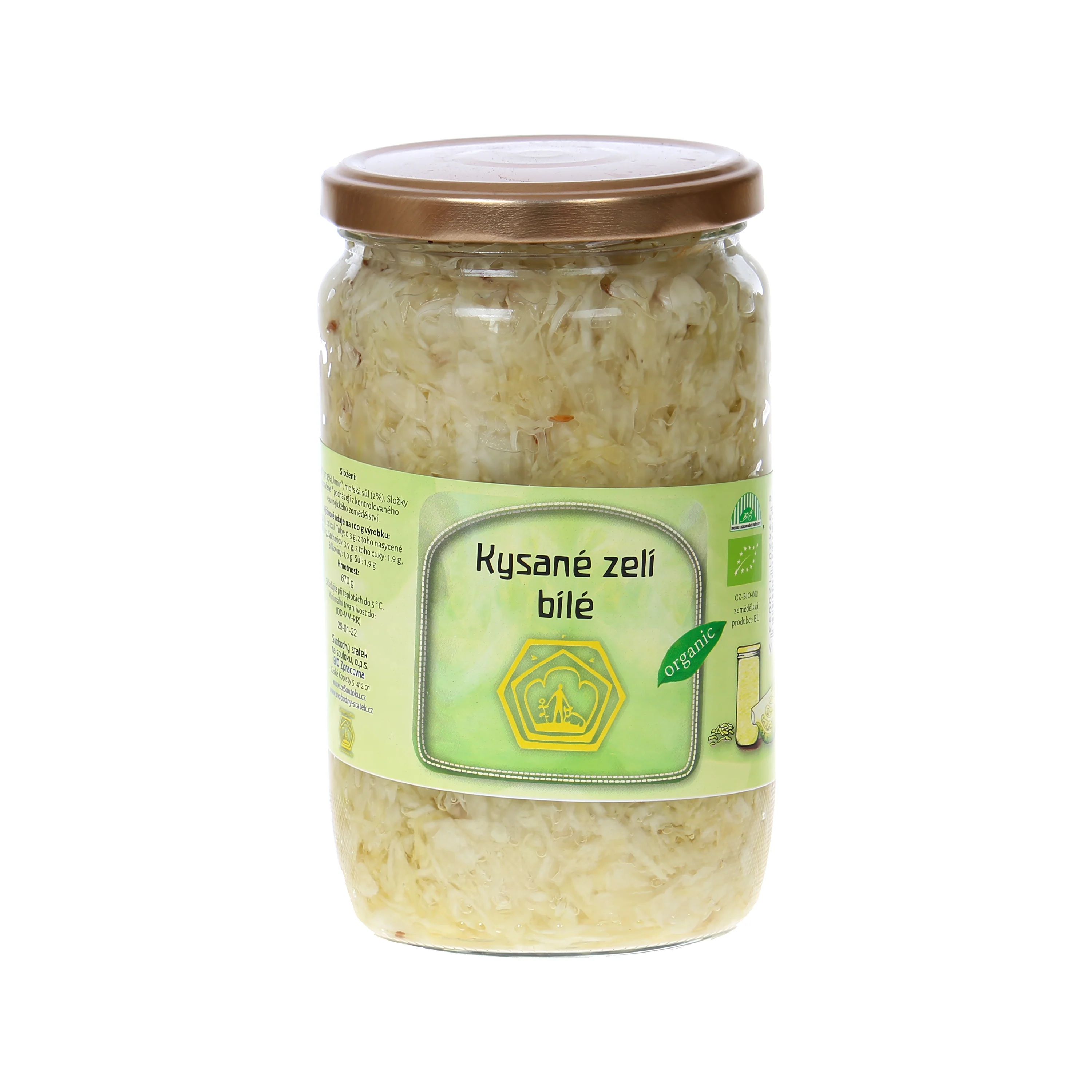 Svobodný statek na soutoku Zelí kysané bílé BIO (600 g)